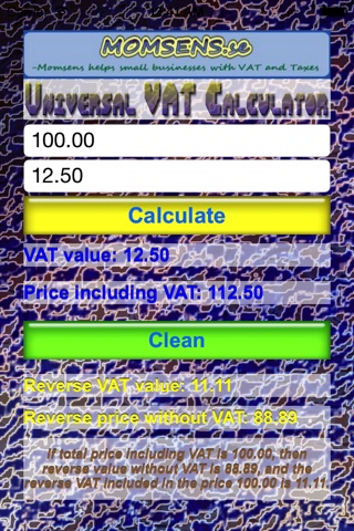 Universal VAT Calculator screenshot 2