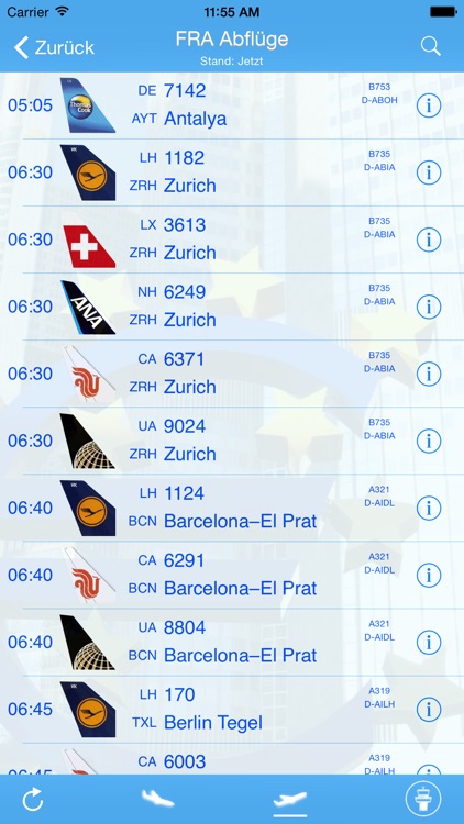 Flughafen DE Airport  iPlane Fluginformationen