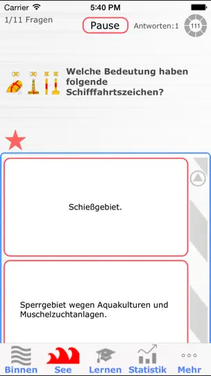 Screenshot von SBF See Binnen Trainer Lite auf dem iPhone 4