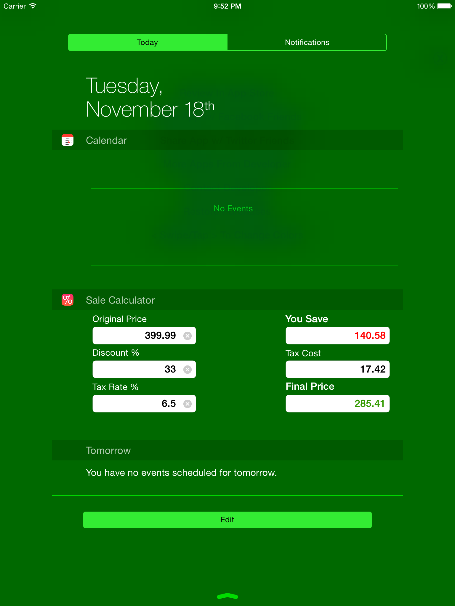 Sale Calculator Price w/ Tax & Clearance Discounts