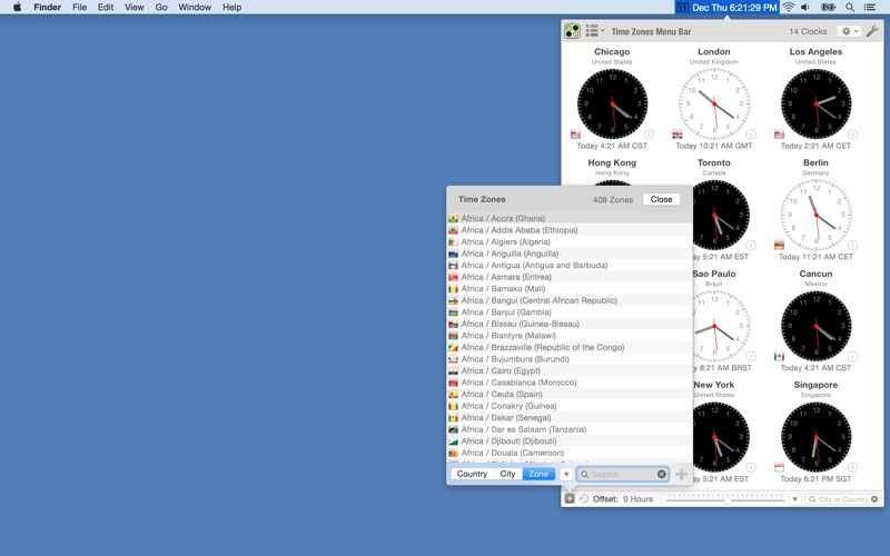 Time Zones Menu Bar thumbnail 3