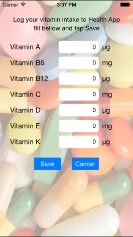 Game screenshot Vitamin Logger - Log your vitamin intake into Health App mod apk