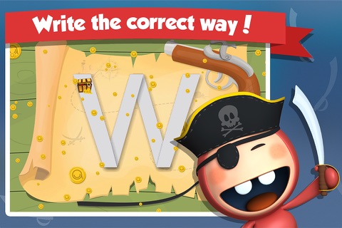 Icky the Pirate -  Treasure Trace - Learn to write Uppercase ABC - Lesson 2 of 3 FREE screenshot 4