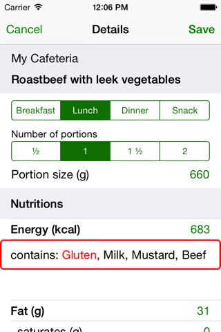 Foodblink – Nutritional data in the blink of a code screenshot 2