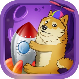 Doge Galaxy Copter Arcade Game Of Kabosu, A Doge Meme Of The Female Shiba Inu Dog