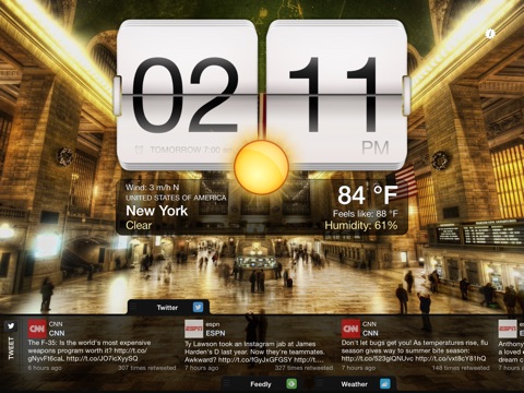 Night Stand for iPad - Free Alarm Clock, Weather & Social Reader screenshot 4