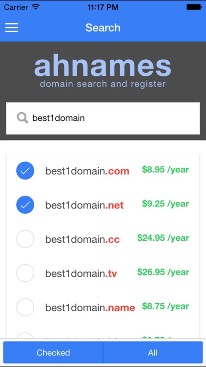 AHnames domain registration