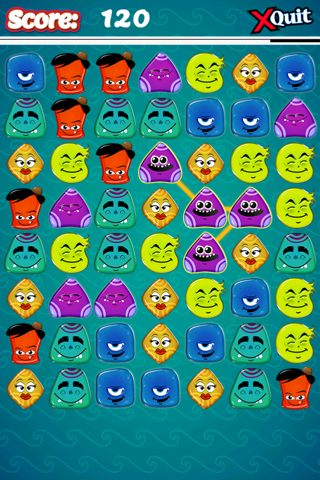 Jelly Creatures Match 3 Mania - Brilliant Multiplayer where you Draw Lines, Connect & Link Interlocked Colorful Monsters screenshot 3