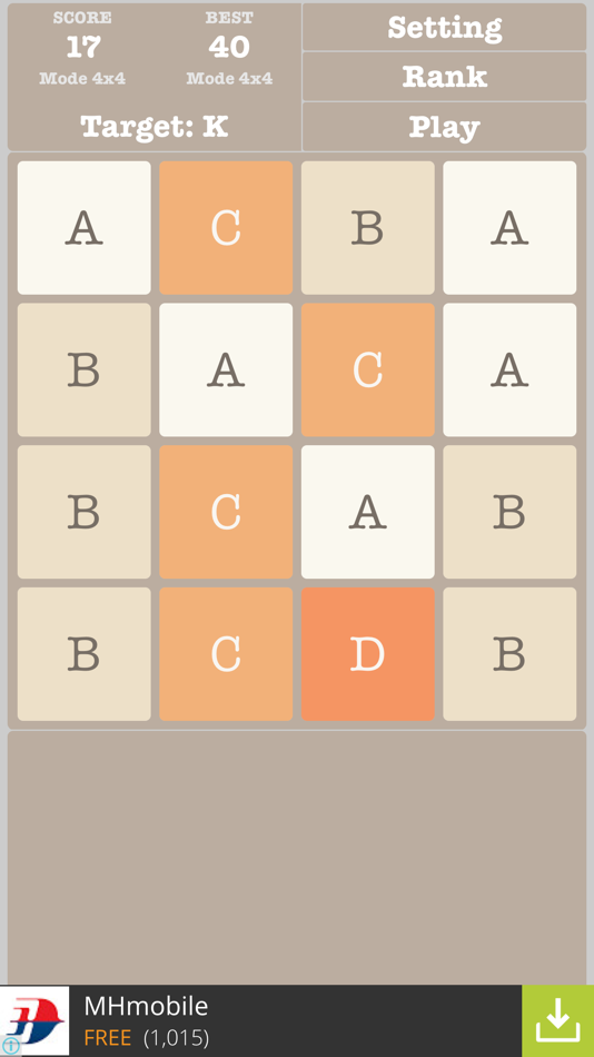 #1. 2048 Alphabet Multiple Mode (iOS) 由: Nguyen Sang