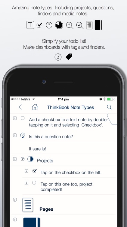 ThinkBook - Todos, Notes, Projects, Outlines