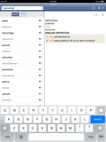 Screenshot #5 pour French<>English Dictionary