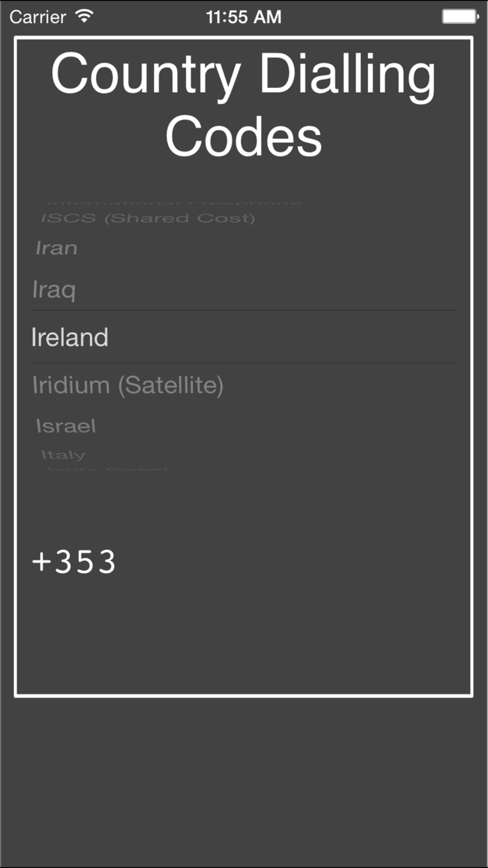 Country Dialling Codes