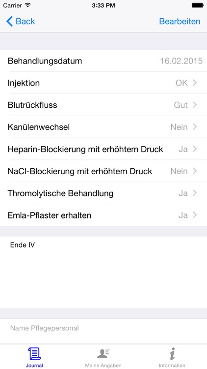 Port- und Langzeitkatheter (PICC/Hickman) Journal