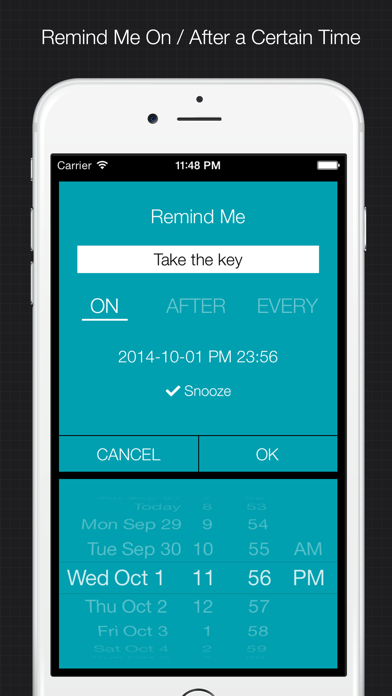 XReminder - simple & quick reminder to set alarm for important things Screenshot