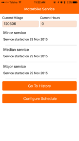 Motorbike Service - motorcycle maintenance log book screenshot