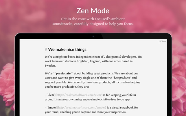 ‎Focused - Minimal Markdown App Screenshot