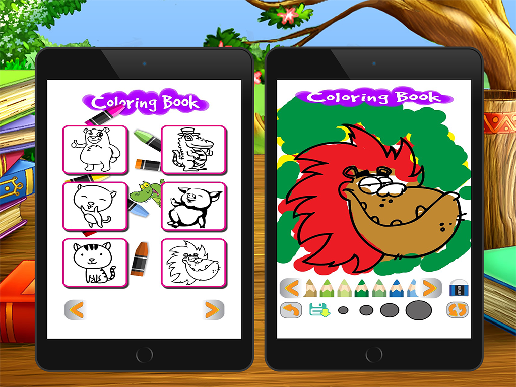 cartoon coloring page art game for kid