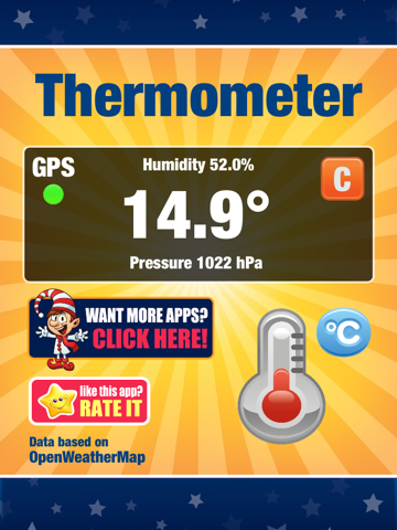 Digital Thermometer - Current Temperature in Celcius or Fahrenheit, Humidity, and Atmospheric Pressure Pyrometerのおすすめ画像1