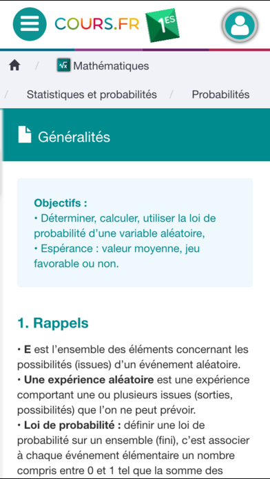 How to cancel & delete Cours.fr 1ES from iphone & ipad 3
