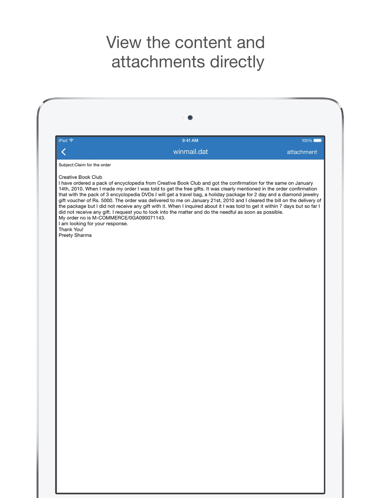 Winmail Opener ipad screenshot 3