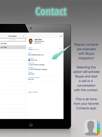 Sky Contacts - Start Skype calls and send Skype messages from your contactsのおすすめ画像1