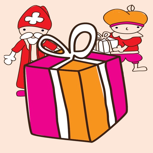 Piet and jumping Sinterklaas find presents for every child icon