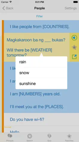 Game screenshot Tagalog/Filipino Phrasebook - Travel in the Philippines with ease apk