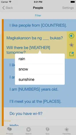 Game screenshot Tagalog/Filipino Phrasebook - Travel in the Philippines with ease apk