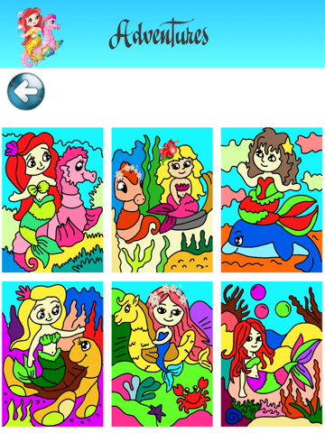 Mermaid Princess Coloring Pages for Girls and Games for Ltttle Kids iPad screenshot 4 - Games app