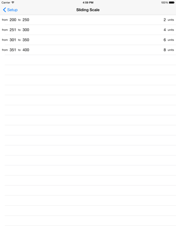 Sliding Scale - for doctors and nurses prescribing insulin iPad screenshot