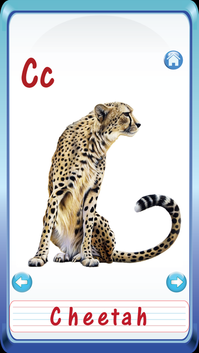 Screenshot #1 pour Bébé Animaux & Oiseaux Anglais Abc Alphabets Flash Cartes pour préscolaire jardin d'enfants garçons & filles applications