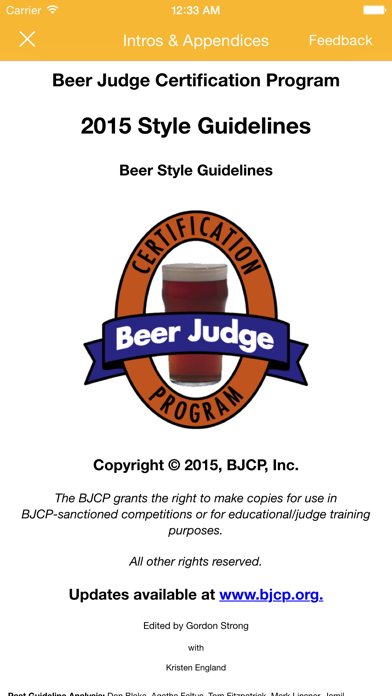 BJCP 2015 iPhone screenshot 1 - Food & Drink app