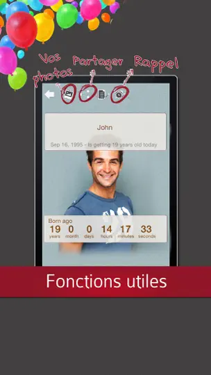 Capture d'écran de Anniversaire Rappel - Calendrier D'anniversaire & Compte à Rebours Avec Notifications sur iPhone 3