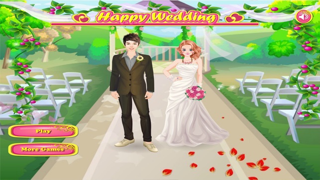 Happy Wedding -婚紗打扮和化妝遊戲新娘和新郎，為孩子們和女孩誰愛時