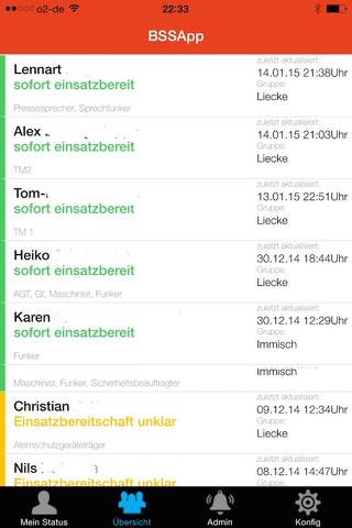 BSSApp - Bereitschafts Status System - BSS für Feuerwehren, Rettungsdienste, THW, Rettungshundestaffeln, Sicherheitsdienste und Polizei screenshot 2