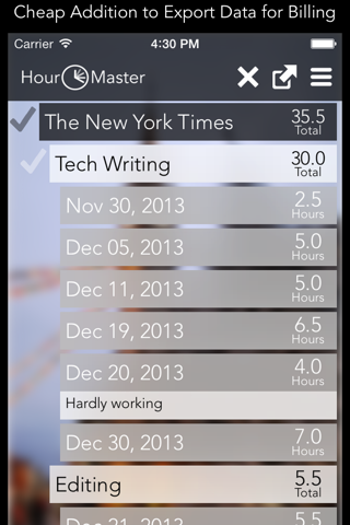 Hour Master - Time Tracker for Freelancers, Contractors and Analytics Junkies screenshot 3