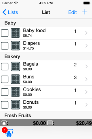 YA Shopping List Lite screenshot 2