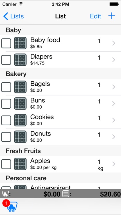 YA Shopping List Lite