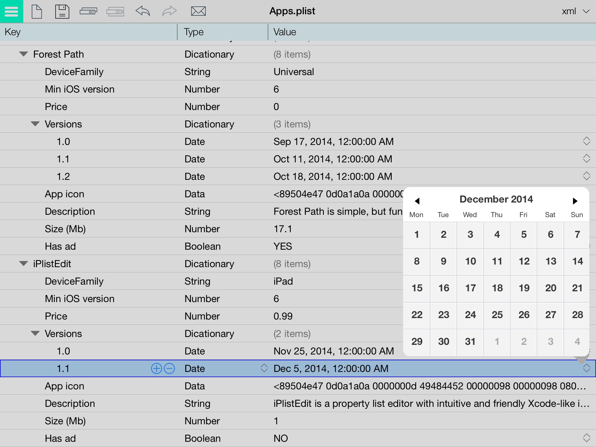 iPlistEdit screenshot 3