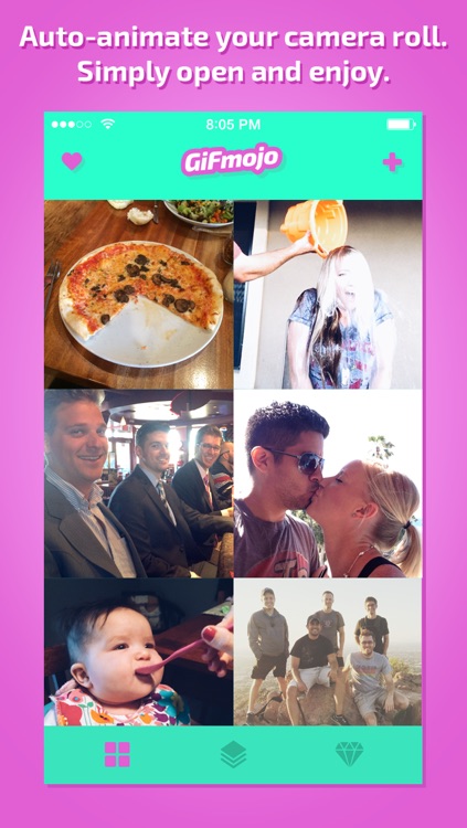 GiFmojo - Automatically turn the photos in your camera roll into funny animated gifs and videos