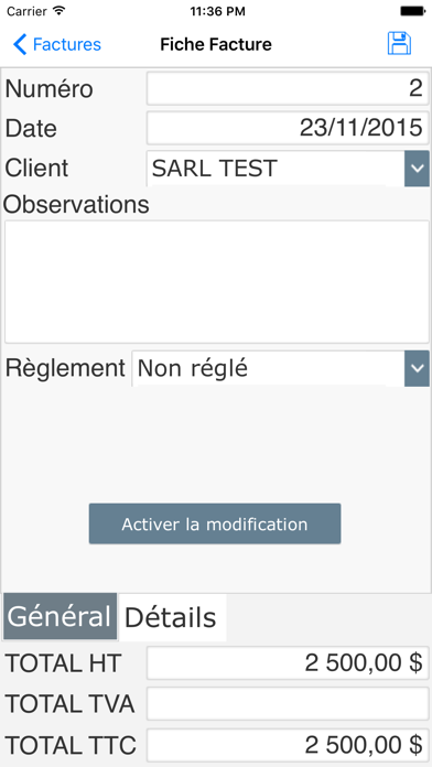 Screenshot #3 pour Factures