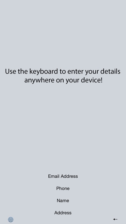myInfo - Simple keyboard to enter your details!