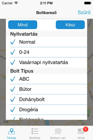 Boltkereső screenshot 2