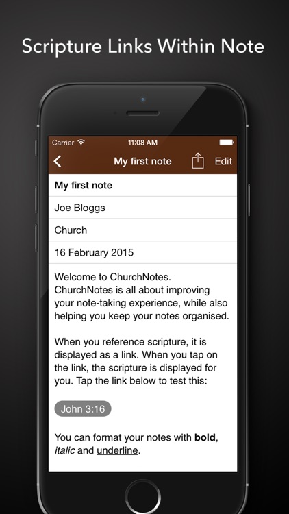 ChurchNotes - Write Notes From Church Sermons and Bible Studies or Podcasts