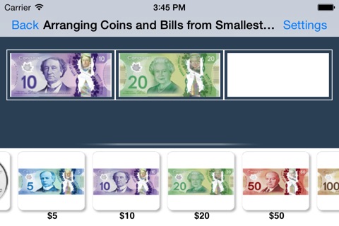 Arranging Coins and Bills CAD screenshot 2