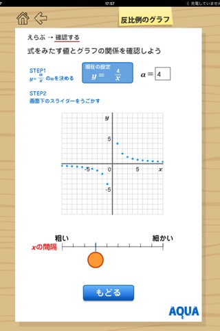 Graph of Inverse Proportion in "AQUA" screenshot 2