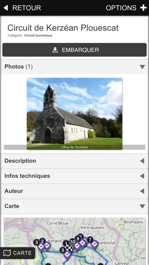 Capture d'écran de Ouest-France Balades sur iPhone 4