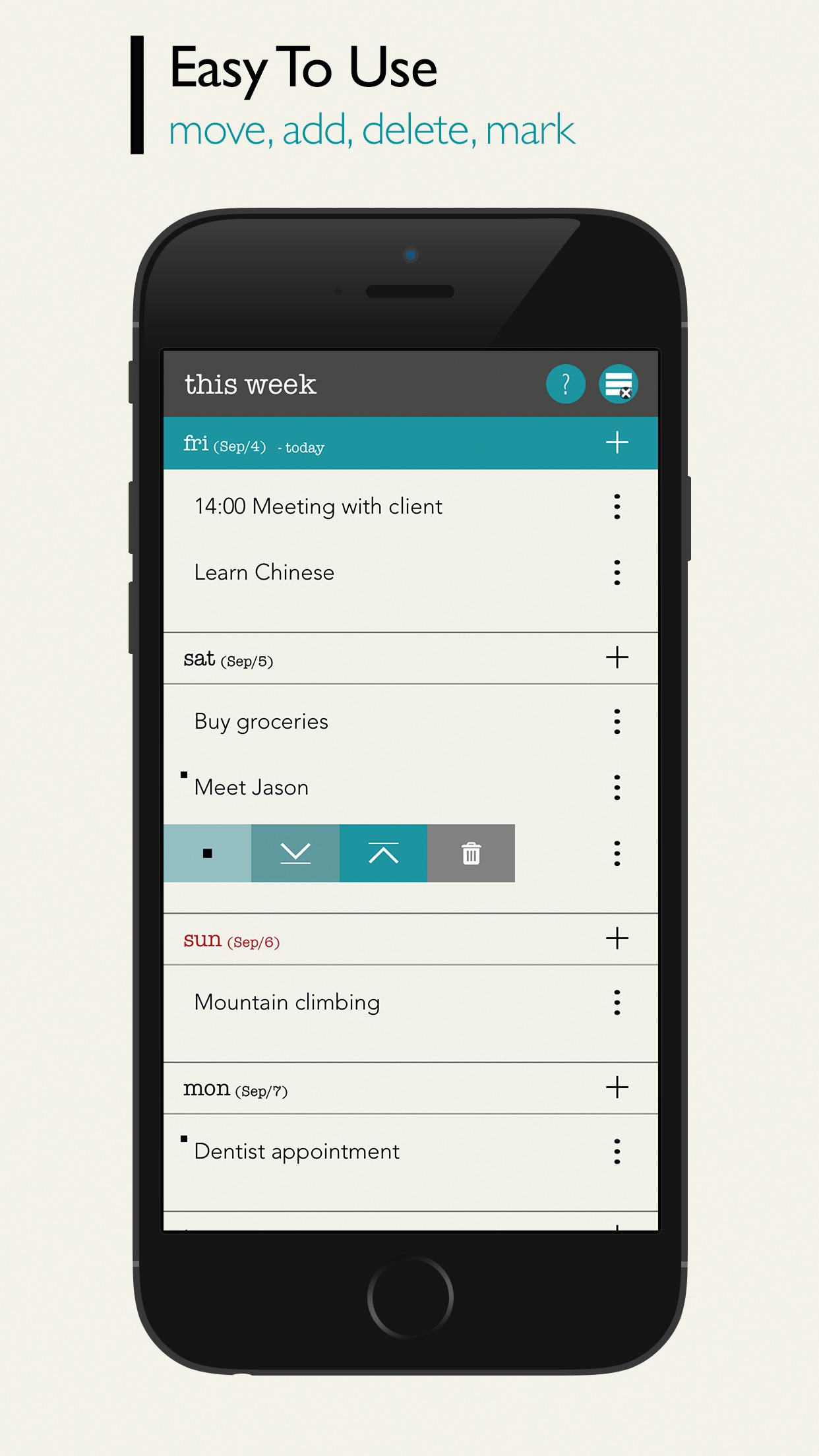 Screenshot do app This Week - Weekly To-Do List