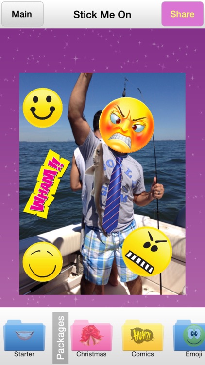 Stick Me On - Add Emoji Keyboard style stickers to your photo edits; hearts, masks, faces, mustache sticker for free
