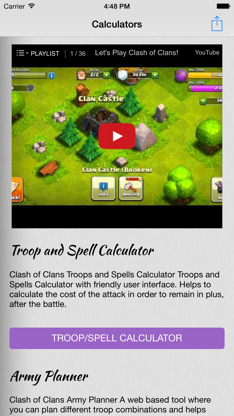 Calculators for Clash Of Clans - Video Guide, Strategies, Tactics and Tricks with Calculators screenshot 1